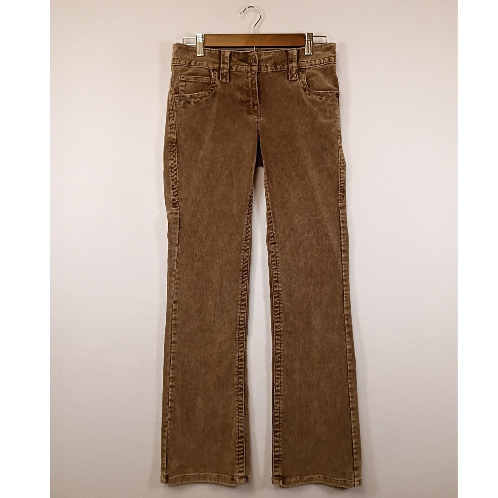 Boho Y2K Gitano Womens 6 Brown Corduroy Bootcut Embroidered Pocket Pants